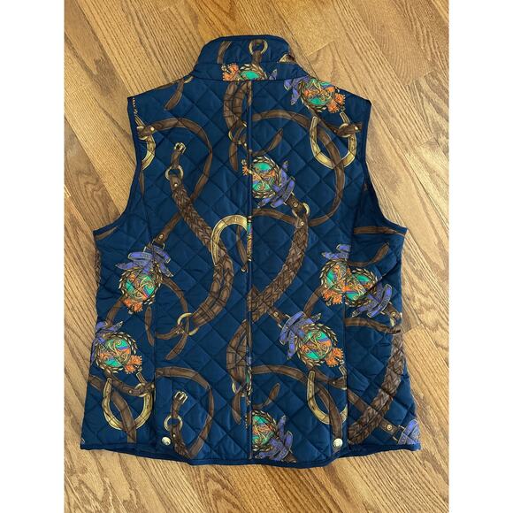 Lauren Ralph Lauren Vintage Equestrian Themed Puffer quilted Vest Womens Size L - Picture 6 of 8